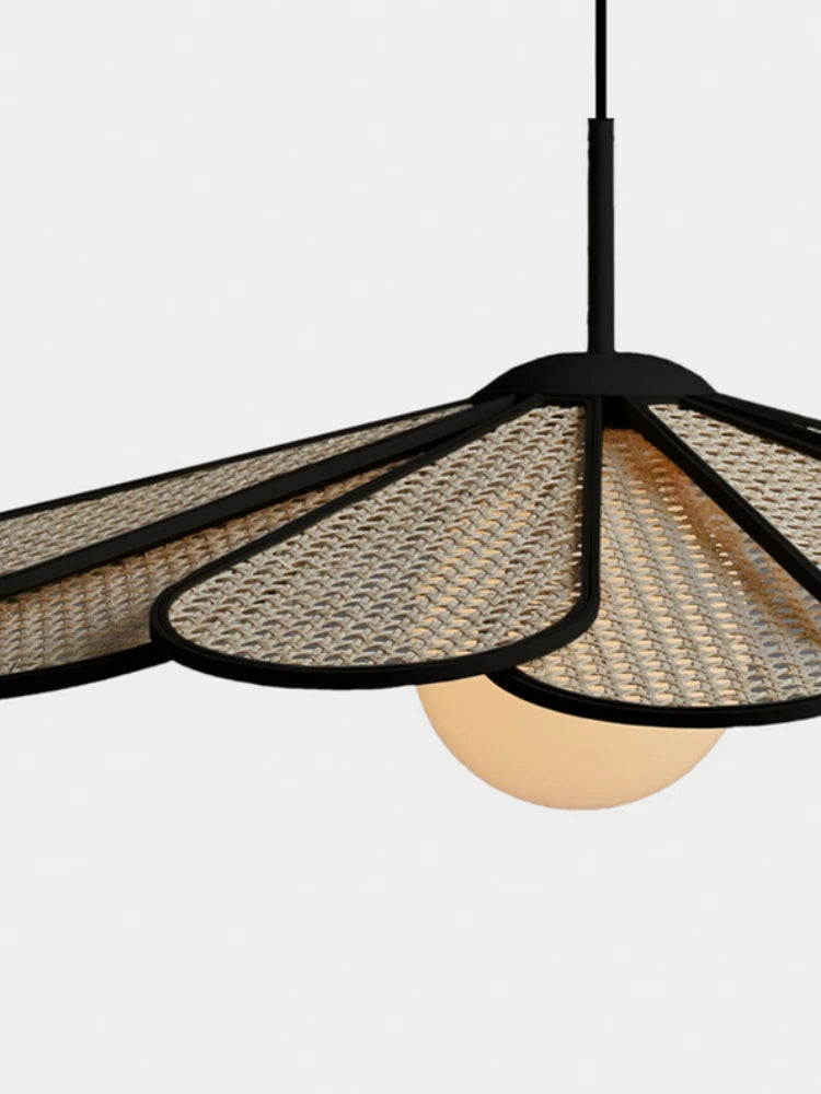 lustre créatif en rotin style japonais pour intérieur moderne