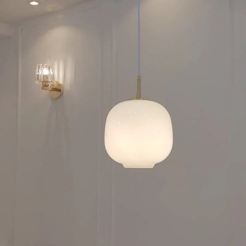 lampe led suspendue en verre nordique en fer pour intérieur décoratif