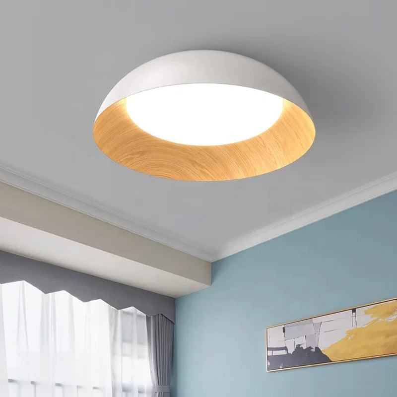 plafonnier à led en bois design moderne pour décoration intérieure