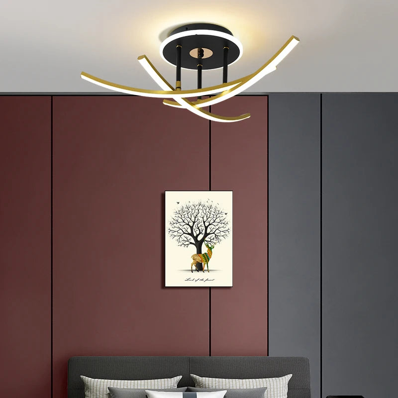 lustre led moderne minimaliste bande lumineuse nordique haut de gamme style italien