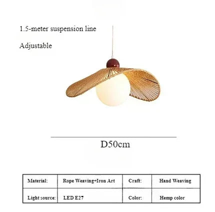 suspension japonaise en corde de chanvre pour décoration moderne