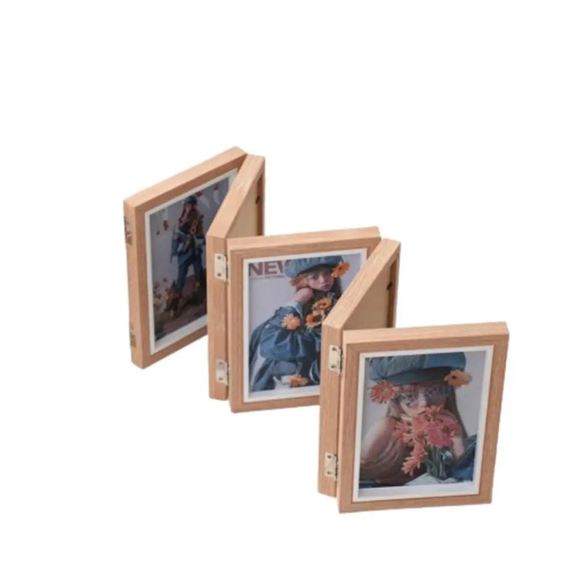 cadre photo pliable en bois pour album de bureau