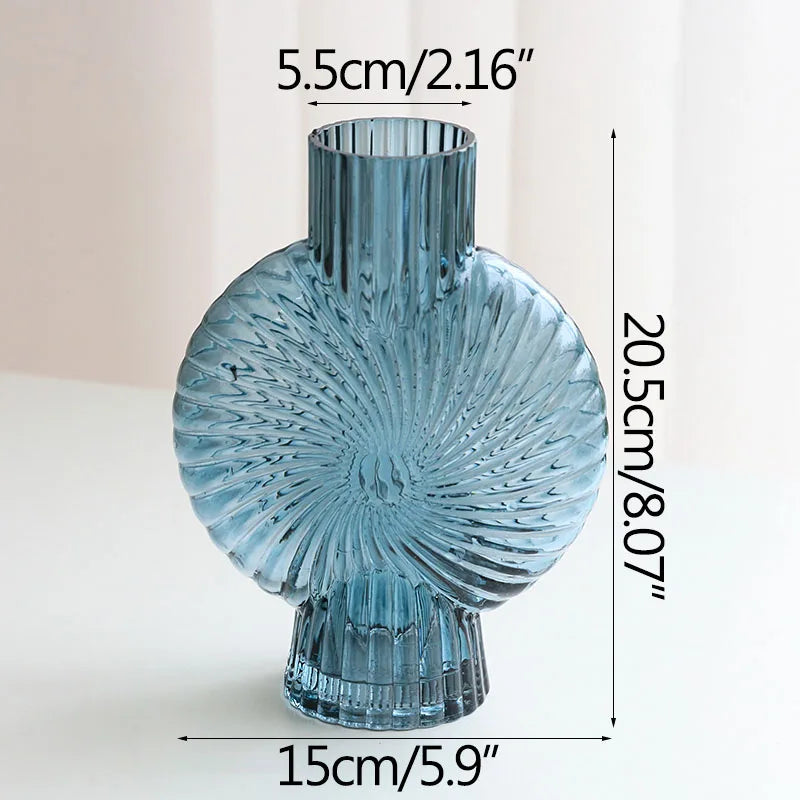 vase en verre moderne à motif spirale pour décoration intérieure