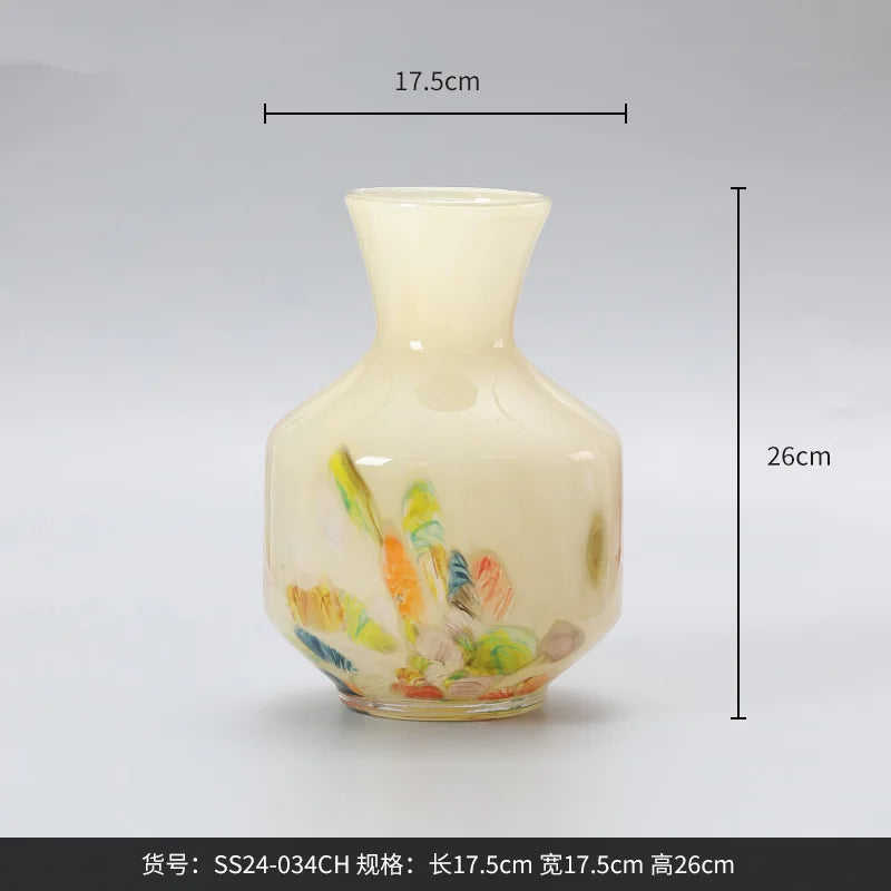 vase en verre imprimé motif floral pour décoration et terrarium