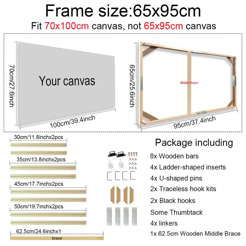 cadre mural en bois pour toiles et peintures décoratives