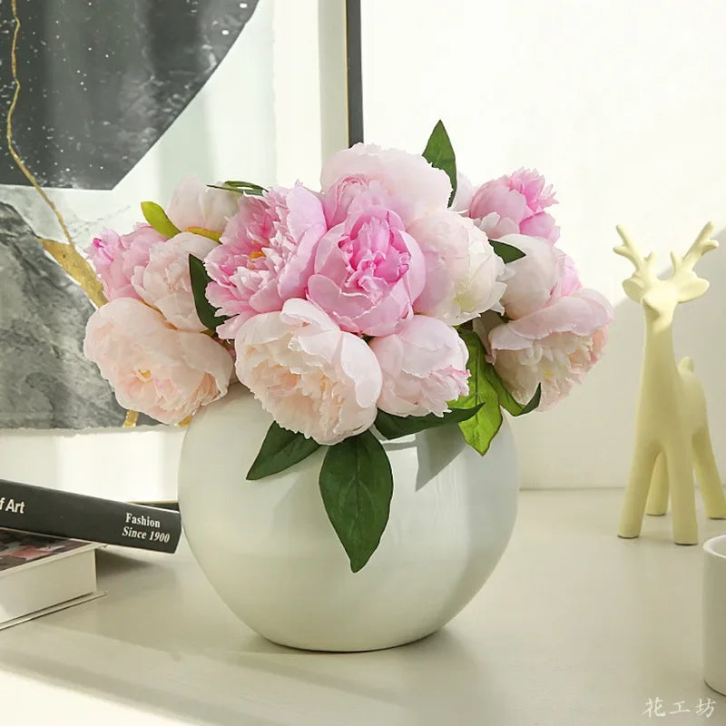 bouquet de pivoines en soie pour décoration élégante intérieure