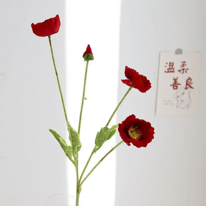 fleurs artificielles coquelicots pour mariage et décoration intérieure