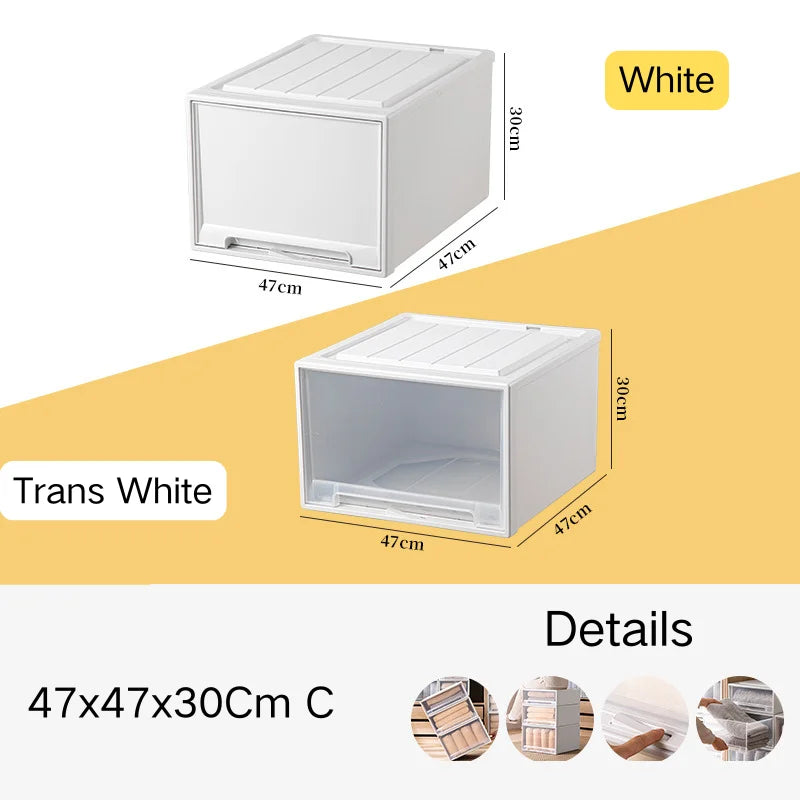 tiroirs empilables en plastique transparent pour rangement pratique