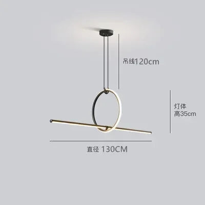 suspension led moderne minimaliste avec télécommande pour intérieur