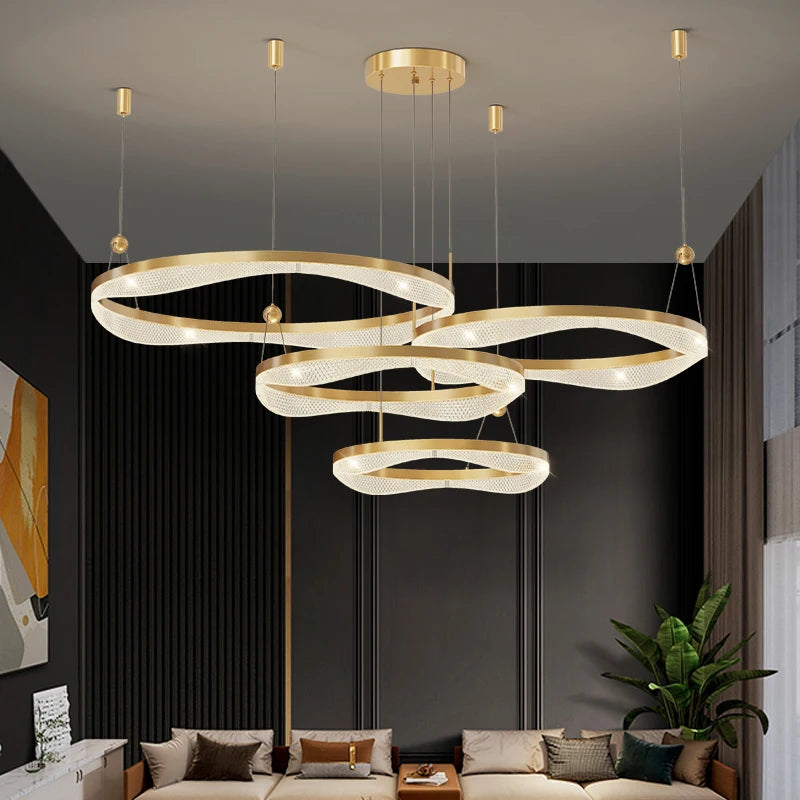 lustre moderne à led pour décoration intérieure élégante et contemporaine