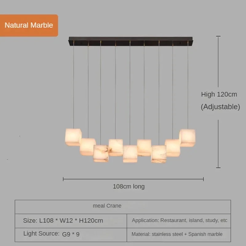 lustre en marbre espagnol style chinois minimaliste pour intérieur élégant