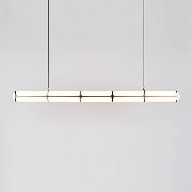 suspension en bambou design moderne avec éclairage led