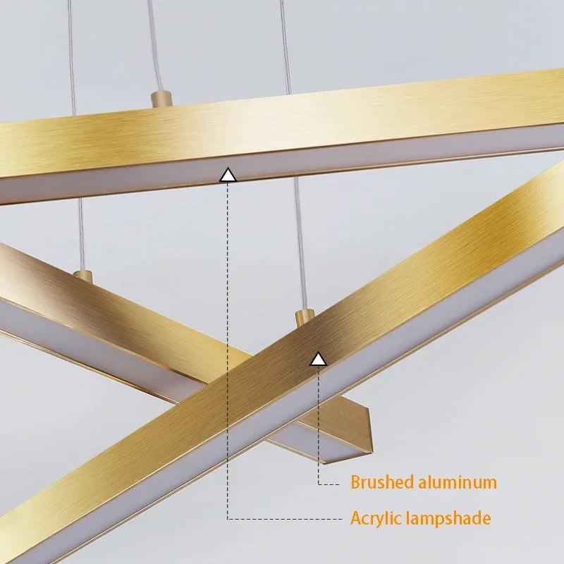 suspension en cuivre avec bande dorée pour décoration intérieure