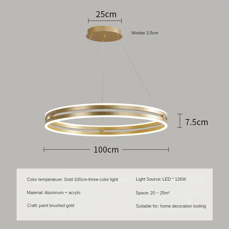 lustre circulaire moderne design créatif pour intérieur lumineux