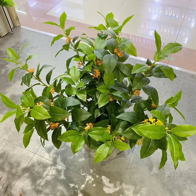 lot de 6 plantes artificielles en soie osmanthus pour décoration commerciale