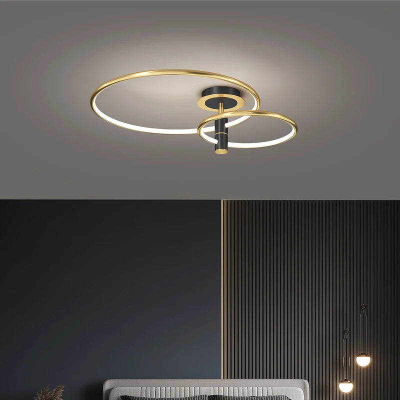 plafonnier circulaire led luxe style nordique pour intérieur décoratif