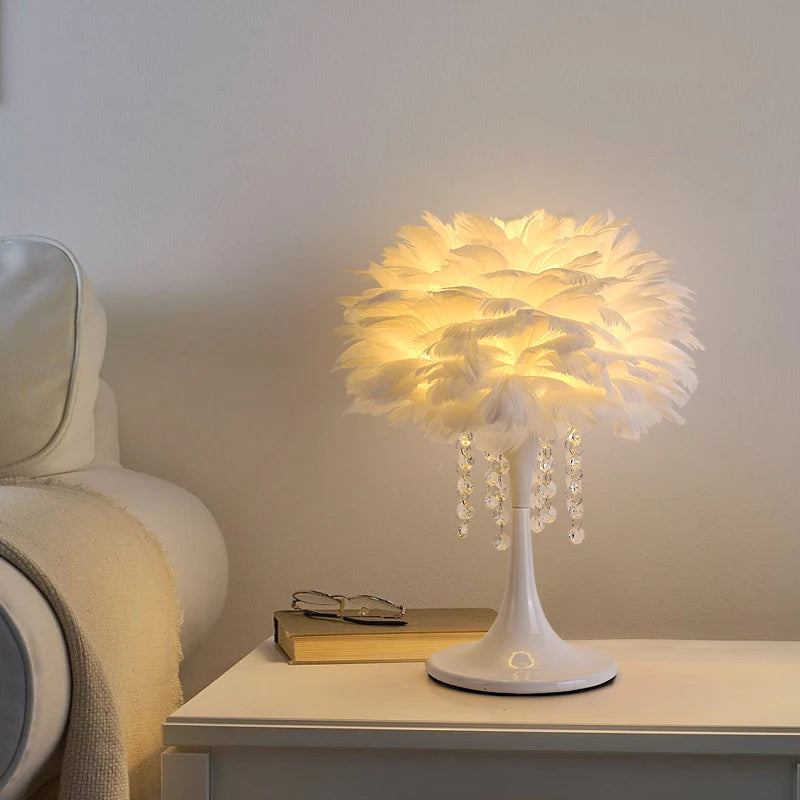 lampadaire postmoderne en plumes avec interrupteur à pied