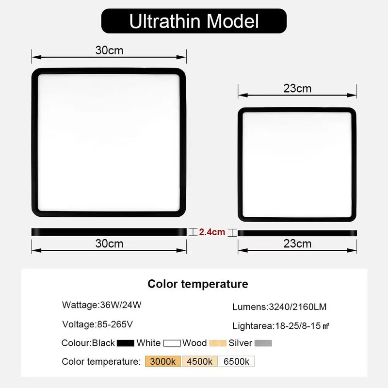 plafonnier led encastré ultra mince moderne pour intérieur