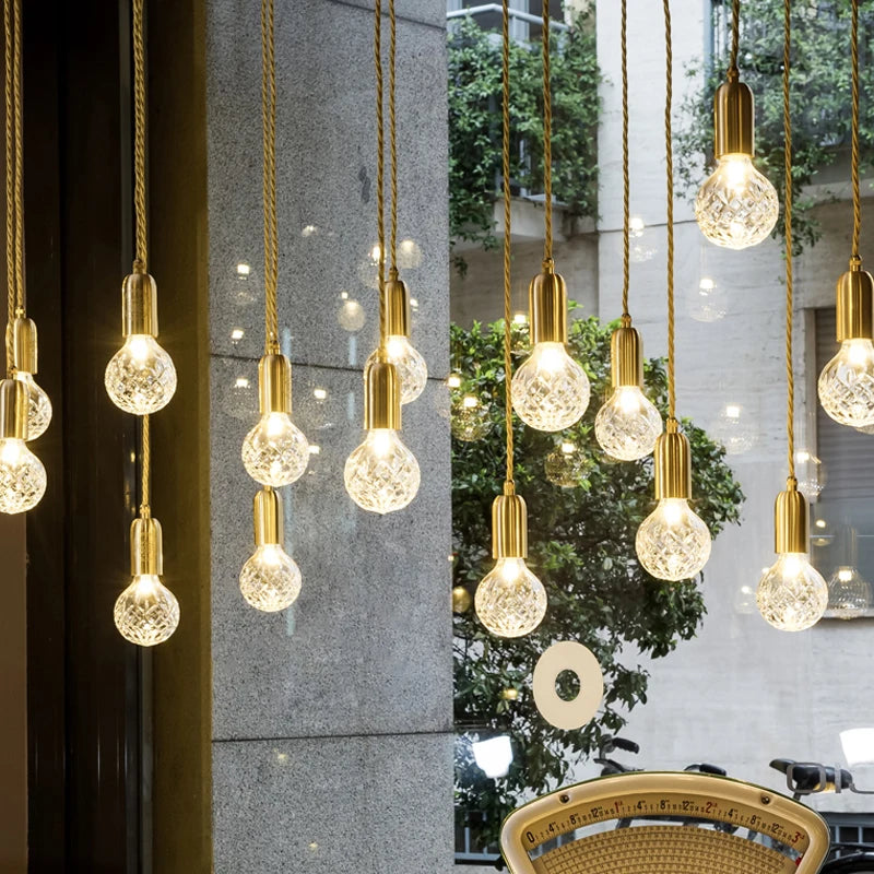 lustre en verre pour restaurant et bar élégant