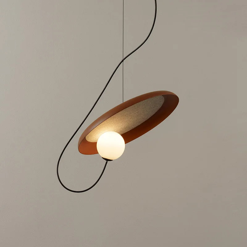 suspension led 3d design avec boule mobile et cordon ajustable