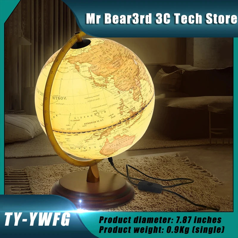 lampe de bureau led avec globe terrestre rotatif décoratif