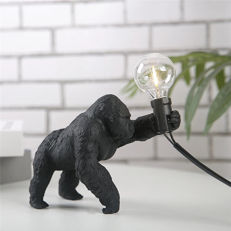 lampe à poser nordique king kong en résine personnalisable animaux