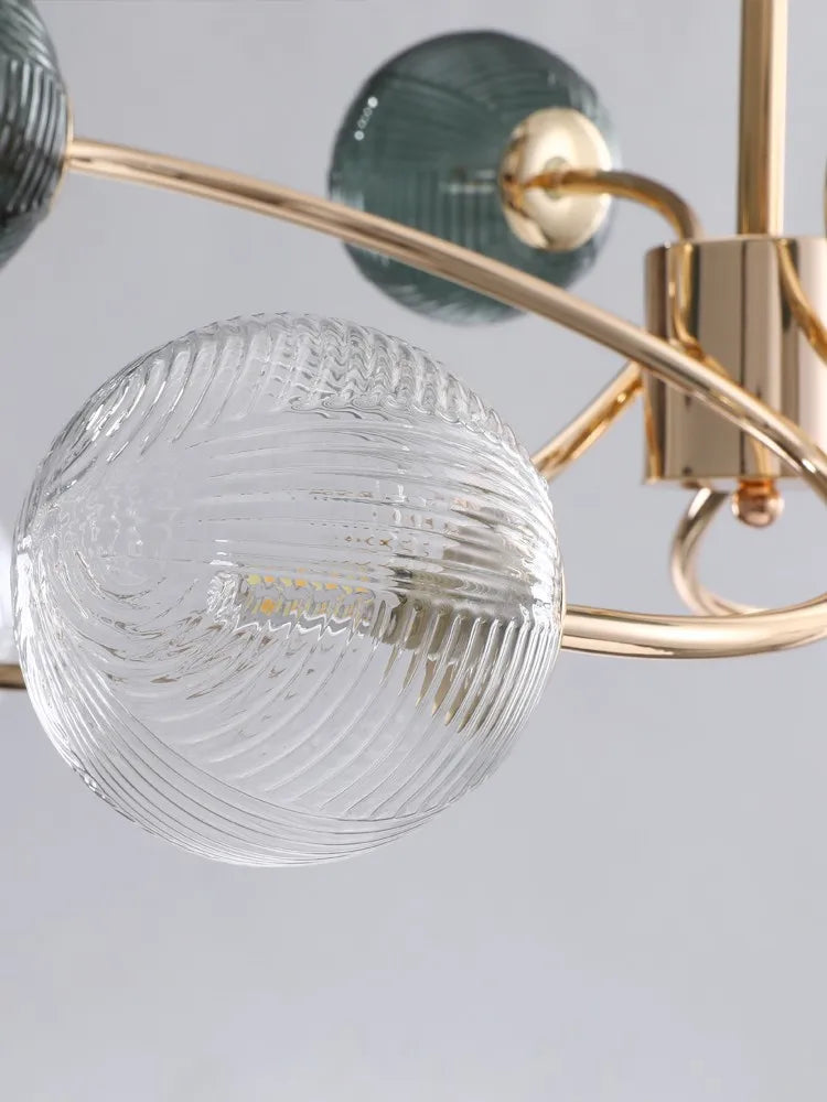 lustre nordique luxueux brillant avec boule de verre