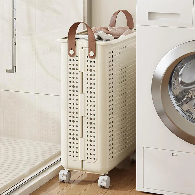 panier à linge pliable avec roulettes multifonction et glissement doux