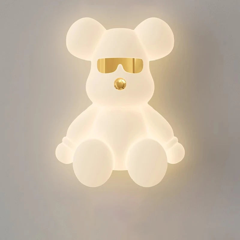 plafonnier ours blanc design moderne pour chambre d'enfant