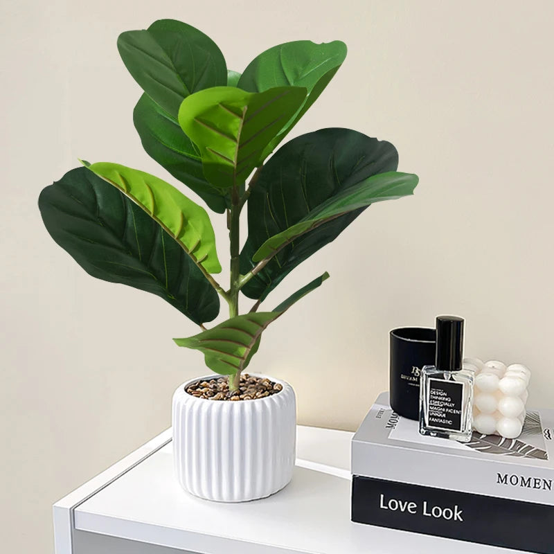 faux ficus arbre artificiel plante tropicale en plastique pour décoration intérieure