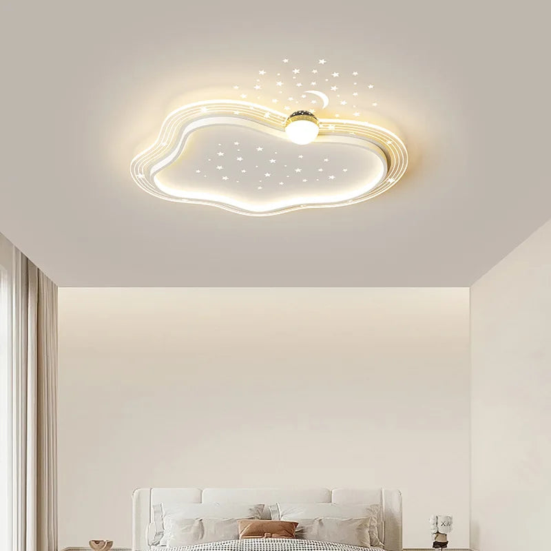 Luxury Minimalist Living Room LED Ceiling Light Starry Sky Projection Metal Cloud Ceiling Lamp For Bedroom Dining Table Home