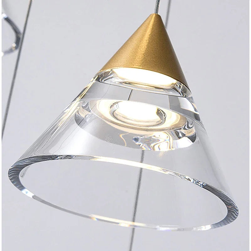 Lamp Modern Acrylic Pendant Light Fixtures Gold, Mini Pendant Lighting For Kitchen Island, Dining Room, Bedroom, Hallway, Kitch