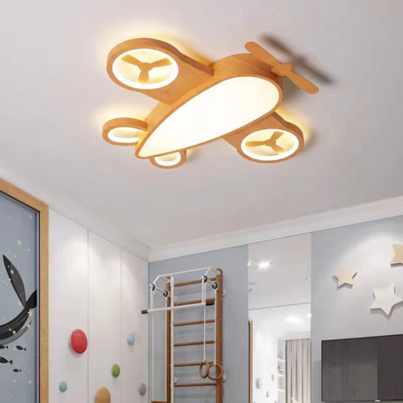 plafonnier led avion design nordique pour chambre enfant