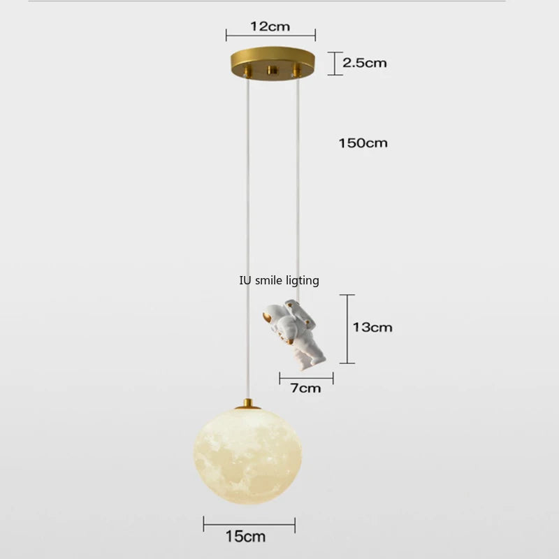 suspension créative astronaute pour chambre d'enfants décorative à led