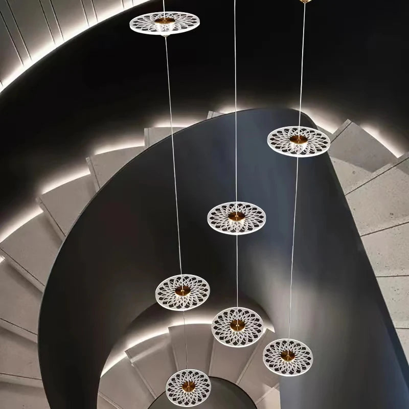 lustre moderne pour escalier design nordique simple et élégant