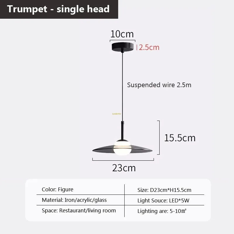 suspension en verre à plusieurs têtes pour intérieur moderne