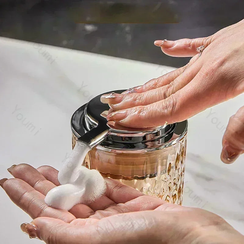 bouteille de savon en verre pour salle de bain élégante et pratique