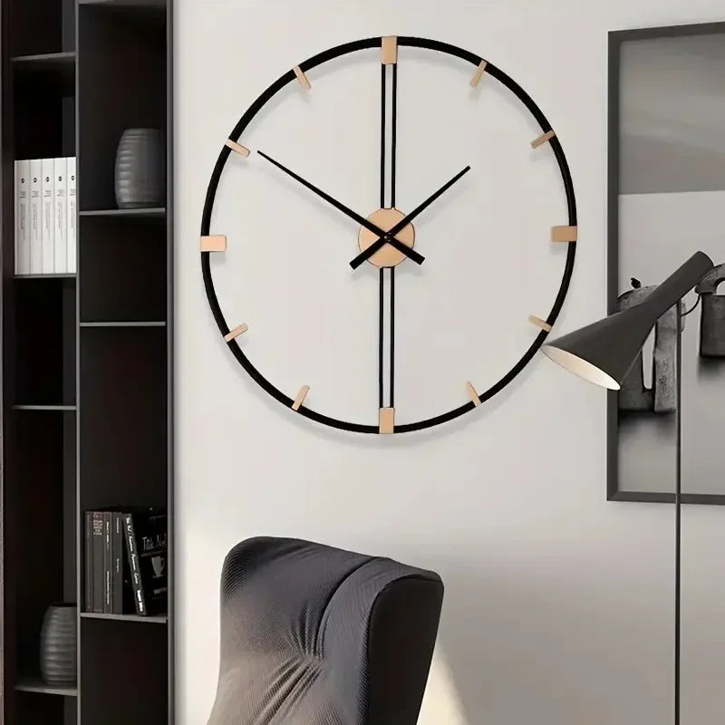 horloge murale nordique en métal design silencieux pour décoration moderne