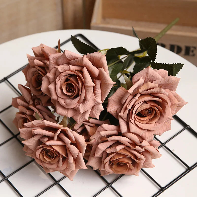 bouquet de roses artificielles pour décoration intérieure et extérieure