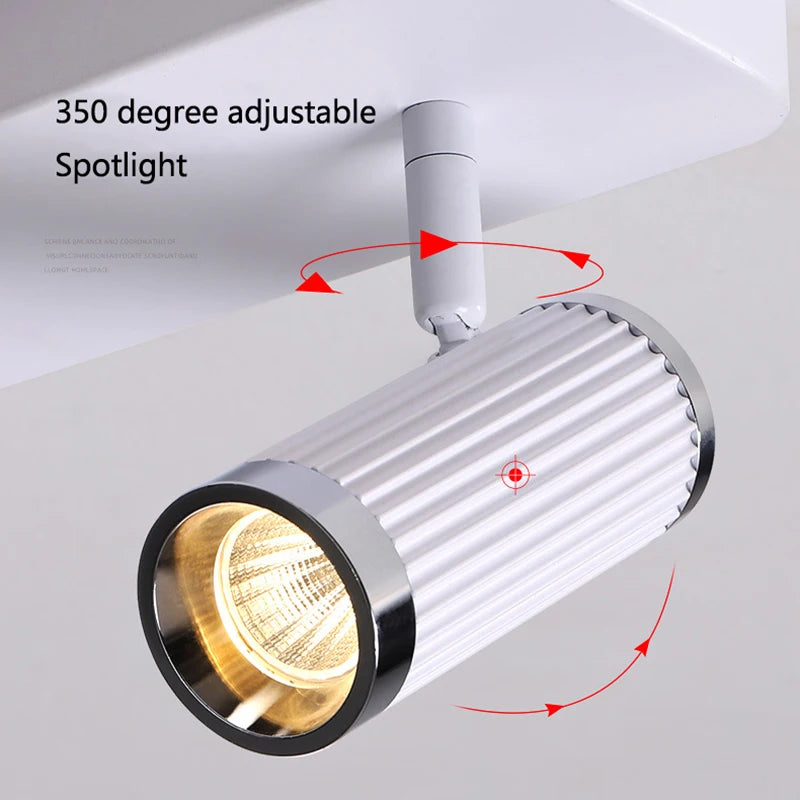 Surface Mount Cloakroom Ceiling Lamps 350 Degree Adjustable LED Spotlight Living Room Aisle Hallway Stair Ceiling Light White