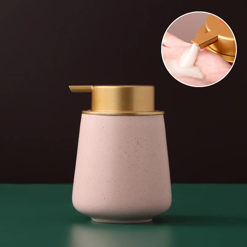 distributeur de savon portable en céramique 400 ml pour soins personnels