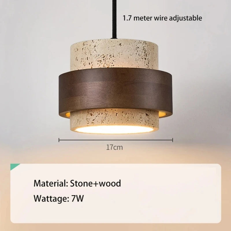 lustre moderne en bois et marbre pour décoration élégante