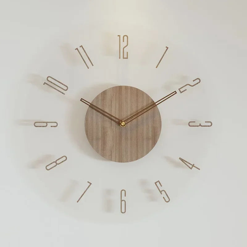 montre murale luxe en bois design moderne silencieuse quartz créative