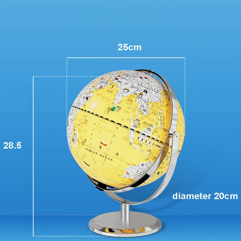 globe terrestre éducatif intelligent avec support rotatif et lumière