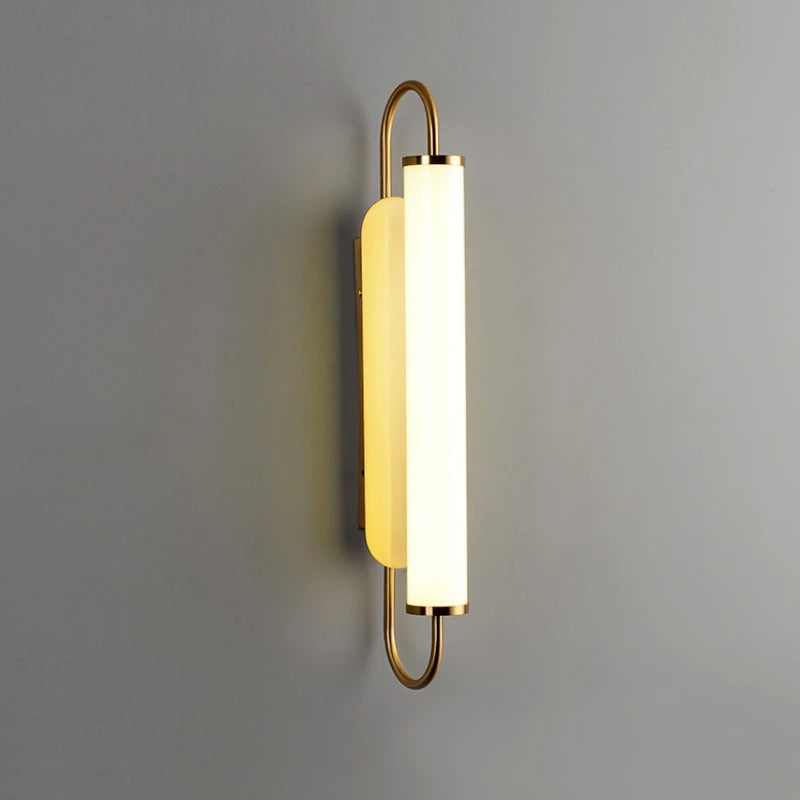 Nordic Minimalist Long White LED Wall Lamp for Bedroom Headboard, Modern and Personalized Living Room Balcony Lighting Fixtures