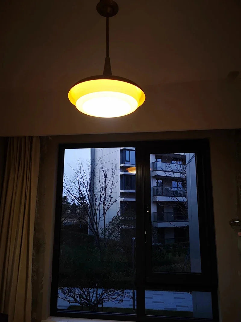 plafonnier led rétro en verre et métal pour intérieur décoratif