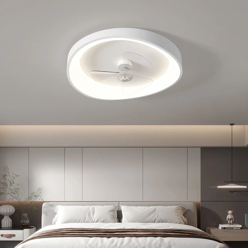 lustre intelligent moderne avec télécommande et ventilateur intégré