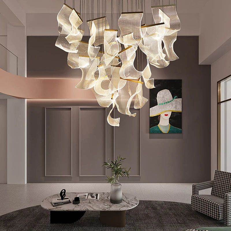 lustre en acrylique à led design pour décoration intérieure moderne