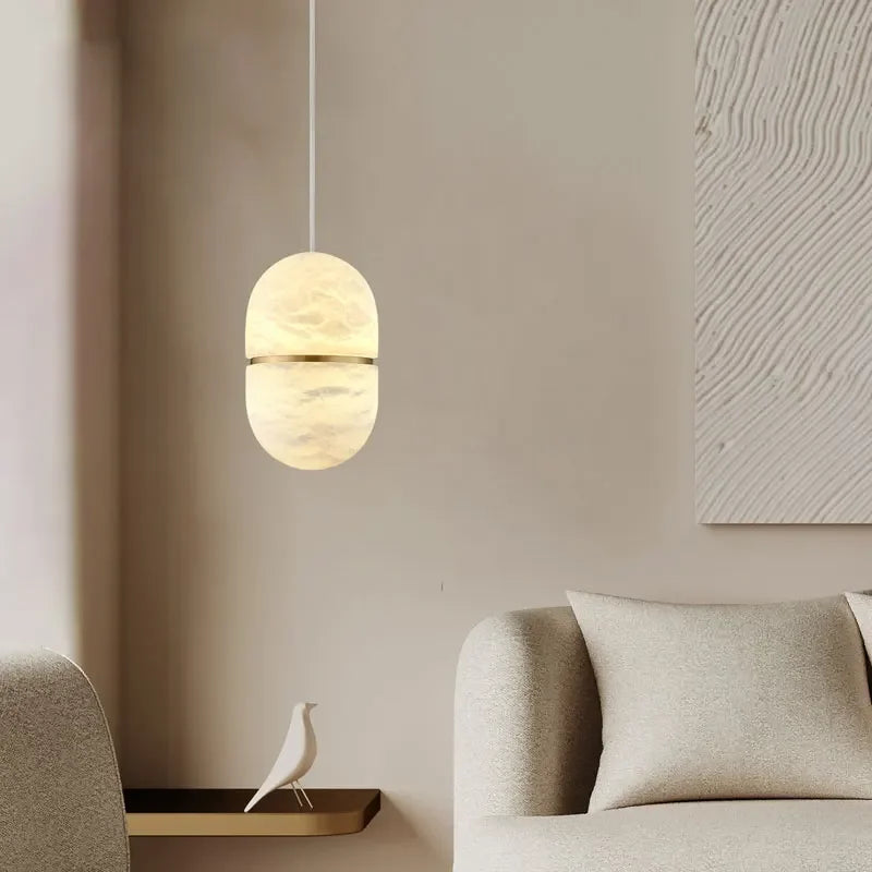 lustre moderne en marbre pour décoration d'intérieur suspendue