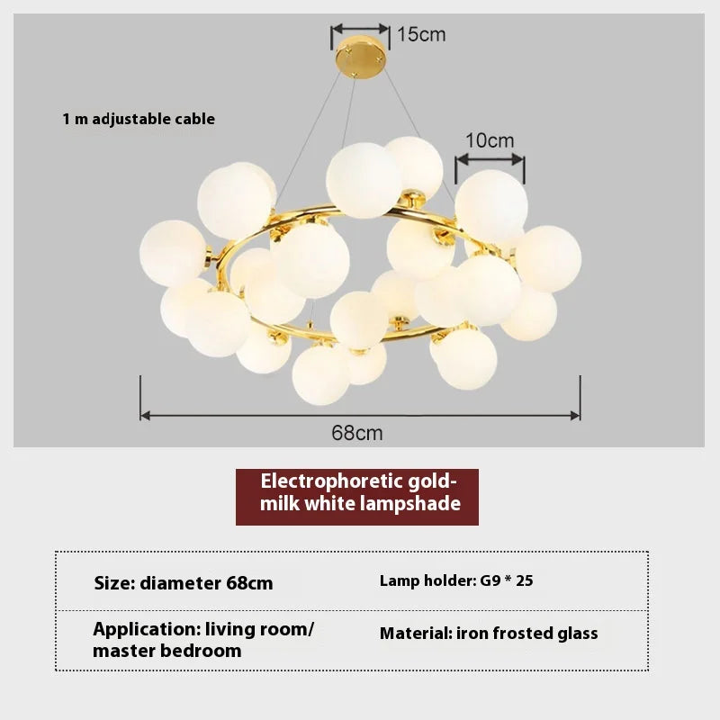 suspension en verre dépoli design nordique créatif et minimaliste